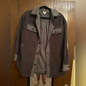 BKE Charcoal and Light Gray Shirt Jacket